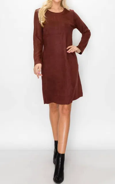 Joh Aurora Long Sleeved Dress In Mahogany In Multi