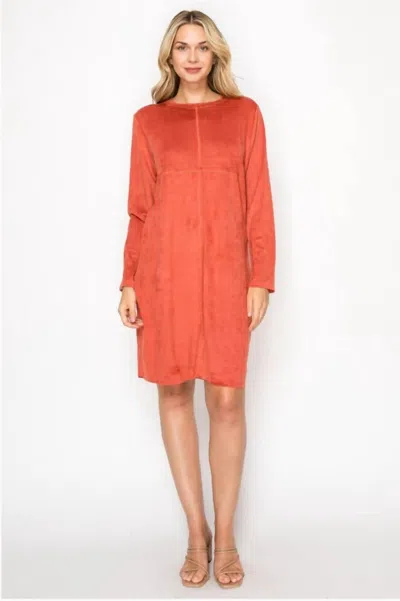 Joh Aurora Round Neck Dress In Brick In Red