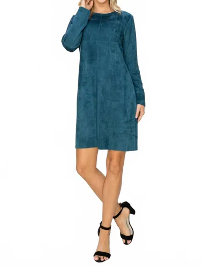 Joh Aurora Round-neck Dress With Pockets In Peacock In Blue
