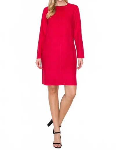 Joh Aurora Suede Mini Dress In Scarlet In Pink