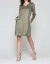 Joh Aurora V-neck Dress In Olive In Green