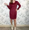 Joh Aurora V-neck Dress In Wine In Pink