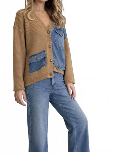 Joh Dana Knit Cardigan In Mocha In Brown
