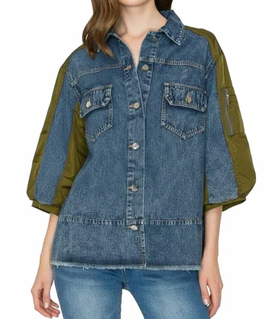 Joh Darcy Denim Jacket In Stonewashed In Blue