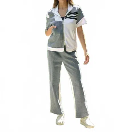 Joh Deborah Top And Demi Pant With Denim Contrast Set In White In Multi