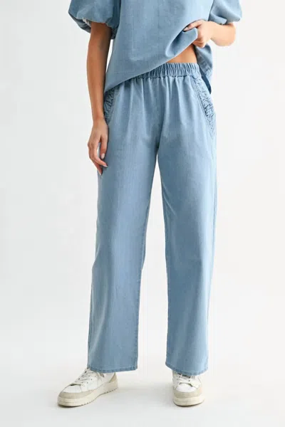 Joh Demna Relaxed Straight Leg Pants In Denim In Blue