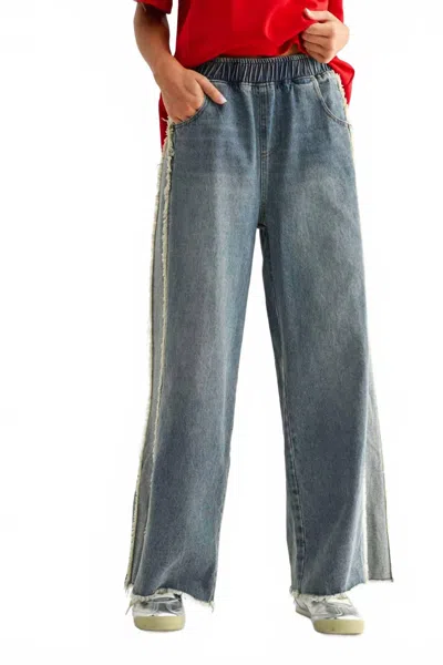 Joh Devin Wide Leg Jean In Denim In Multi