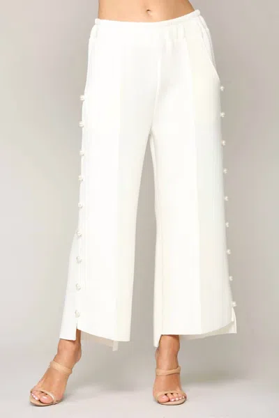 Joh Farrah French Scuba Pearl Long Pants In White