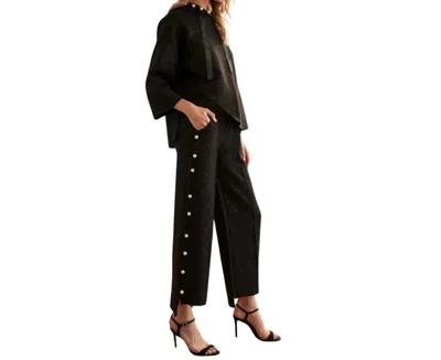 Joh Farrah French Scuba Pearl Pant With Gliter In Black
