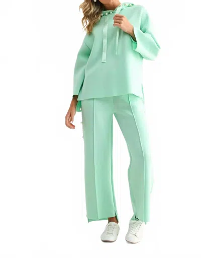 Joh Farrah French Scuba Pearl Pants In Mint In Green