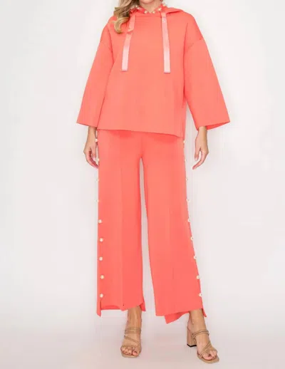 Joh Farrah French Scuba Pearl Pants In Peach In Pink
