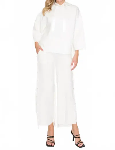 Joh Farrah French Scuba Pearl Pants In White