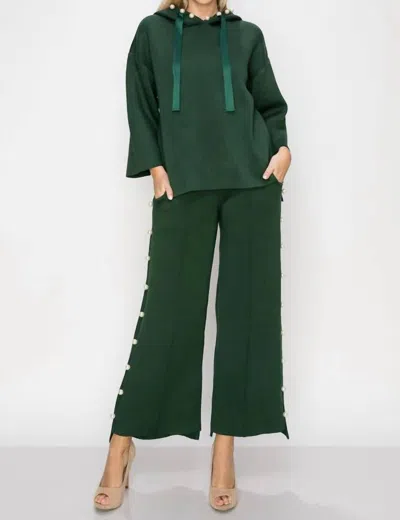 Joh Farrah Pearl Pant In Hunter Green
