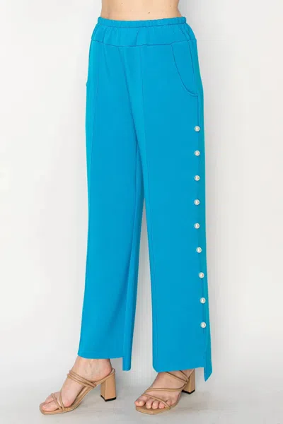 Joh Farrah Pearl Pants In Aqua In Blue