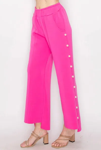 Joh Farrah Pearl Pants In Fuchsia In Pink