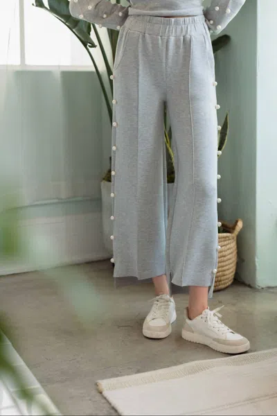 Joh Farrah Pearl Pants In Heather Grey In Gray