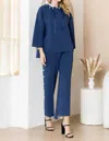 Joh Farrah Pearl Pants In Navy In Blue