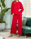 Joh Farrah Pearl Pants In Red In Red