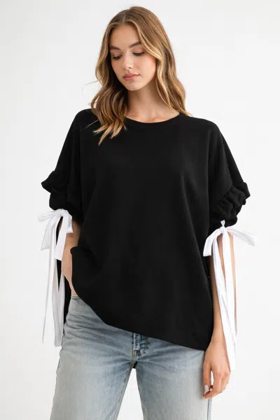 Joh Fatima Stretch French Scuba Top In Black