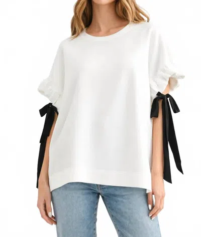 Joh Fatima Stretch French Scuba Top In White