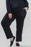 Joh Ferne French Scuba Pant With Tweed In Black In Black