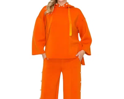 Joh Francine French Scuba Pearl Hoodie In Burnt Orange
