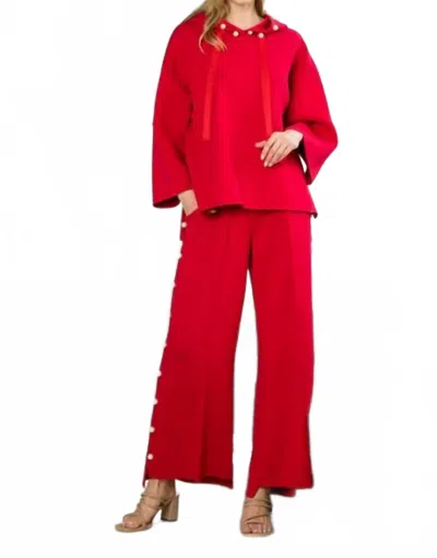 Joh Francine French Scuba Pearl Hoodie In Red