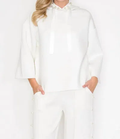 Joh Francine French Scuba Pearl Hoodie In White