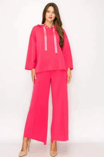 Joh Francine Hoodie In Coral In Pink
