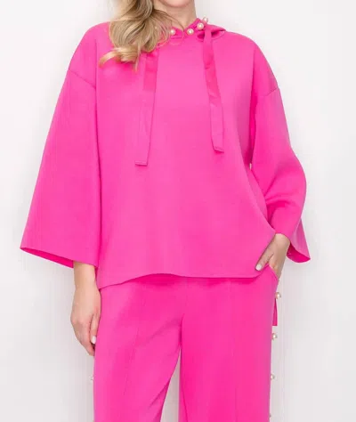 Joh Francine Pearl Hoodie In Fuchsia In Pink