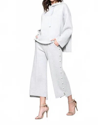 Joh Francine Pearl Hoodie In Heather Grey In White