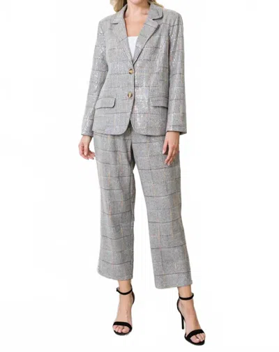 Joh Jamie Sequin Blazer In Gray