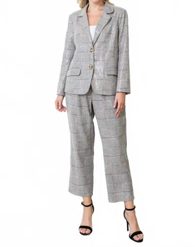 Joh Jamie Sequin Blazer Jacket In Grey In Multi