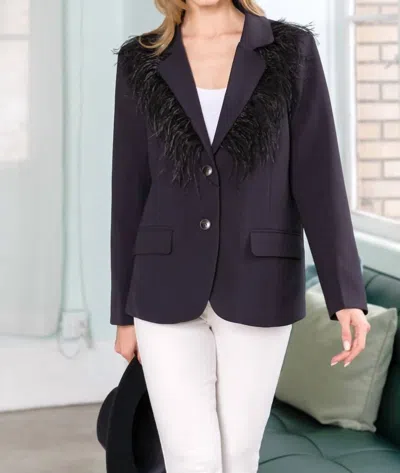 Joh Jane Jacket With Feathers In Black