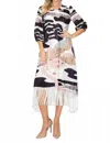 Joh Janessa Pleated Fringe Dress In Multi In Multi