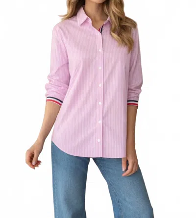Joh Jasmine Cotton Poplin Top In Red In Pink