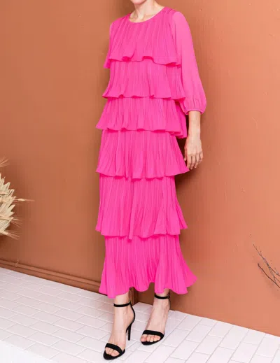 Joh Javon Ruffled Skirt In Hot Pink