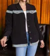 Joh Jenna Jacket With Denim In Black In Black