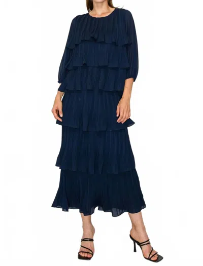 Joh Jesiah Ruffle Top With Matching Ruffle Skirt Set In Dark Navy In Blue