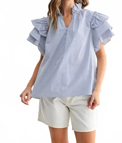 Joh Jessy Top In Navy White Stripe In Blue