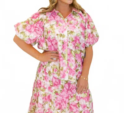 Joh Jinger Top In Pink Floral