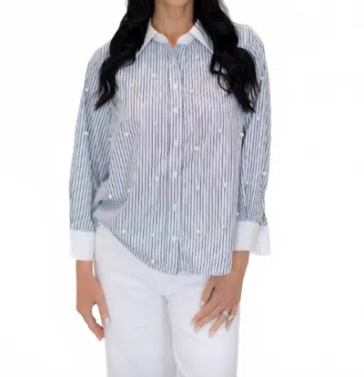 Joh Jullian Top With Pearls In Black In Gray