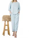 Joh Karen Crepe Knit Set In Mint In Blue