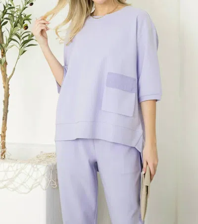 Joh Karen Knit Crepe Top In Lavender In Purple