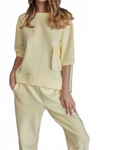 Joh Karen Crepe Knit Set In Yellow