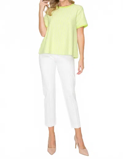 Joh Karissa Knit Top In Lime In White