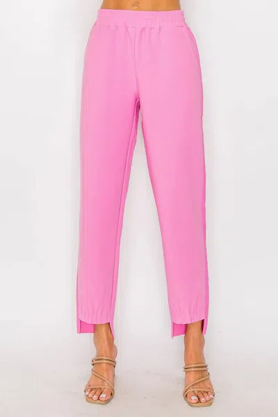 Joh Katie Knit Crepe Pant In Barbie Pink
