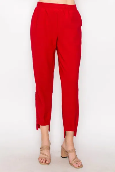 Joh Katie Knit Crepe Pant In Red In Multi