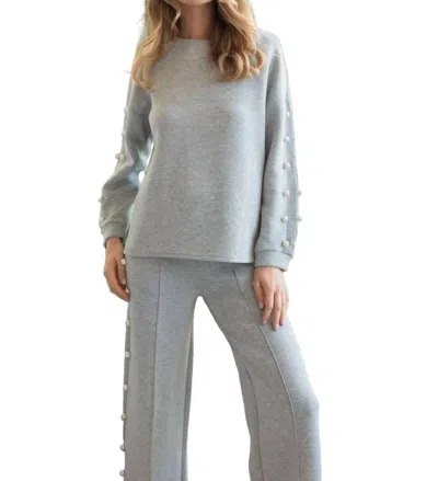 Joh Katri Pearl Top In Grey In Gray