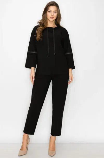 Joh Kellie Crepe Knit Pants In Black